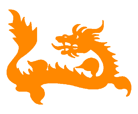 Logo de l'ESAT de la Wivre : dragon chinois orange